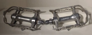 Vintage SR Road Bike Pedal SP-100 K10499 Quill Pedals 9/16" Silver Alloy Pair - Picture 1 of 7