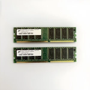 Lot Of 2 Micron MT8VDDT3264AG-265G4 256MB DDR 333MHz DIMM CL 2.5 Desktop Memory - Picture 1 of 1