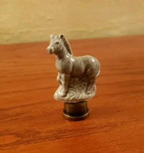 African Zebra Lamp Finial Shade Topper Ceramic Wade England Vintage - Picture 1 of 5