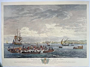 BANDOL PECHE AU THON JOSEPH VERNET 1760 TRES GRANDE VUE AQUARELLEE - Bild 1 von 4