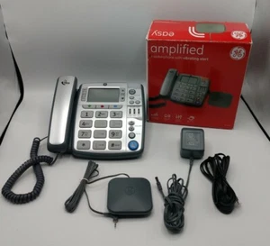 GE Amplified Large Button Vibrating Corded Phone Hearing/Vision Loss/Caller ID - Picture 1 of 9