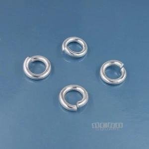 4 conectores de anillo de salto abierto de alta resistencia de plata de ley de 8 mm x 1,6 mm/14 Ga #33153 - Imagen 1 de 2