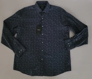 Bugatchi Indigo Blumendruck klassische Passform Hemd Größe Medium 149 $ - Bild 1 von 7