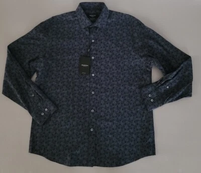 Bugatchi Indigo Floral Print Classic Fit Shirt Size Medium $149 - Image 1 of 4