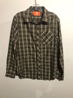 Men’s Merrell Green And Brown Patterned Button Down Shirt Small - Image 1 of 4