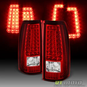 1999-2002 Chevy Silverado 1500 99-06 GMC Sierra Red LED Tail Lights Brake Lamps - Picture 1 of 7