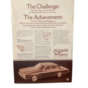 Vintage 1976 Oldsmobile 98 Regency Challenge Ad Advertisement - Picture 1 of 3