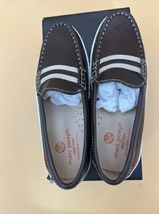 MARC JOSEPH Kids BoysGirls Leather Elastic Gainy Loafer. Size 13.5 MJB10-BRG - Picture 1 of 10
