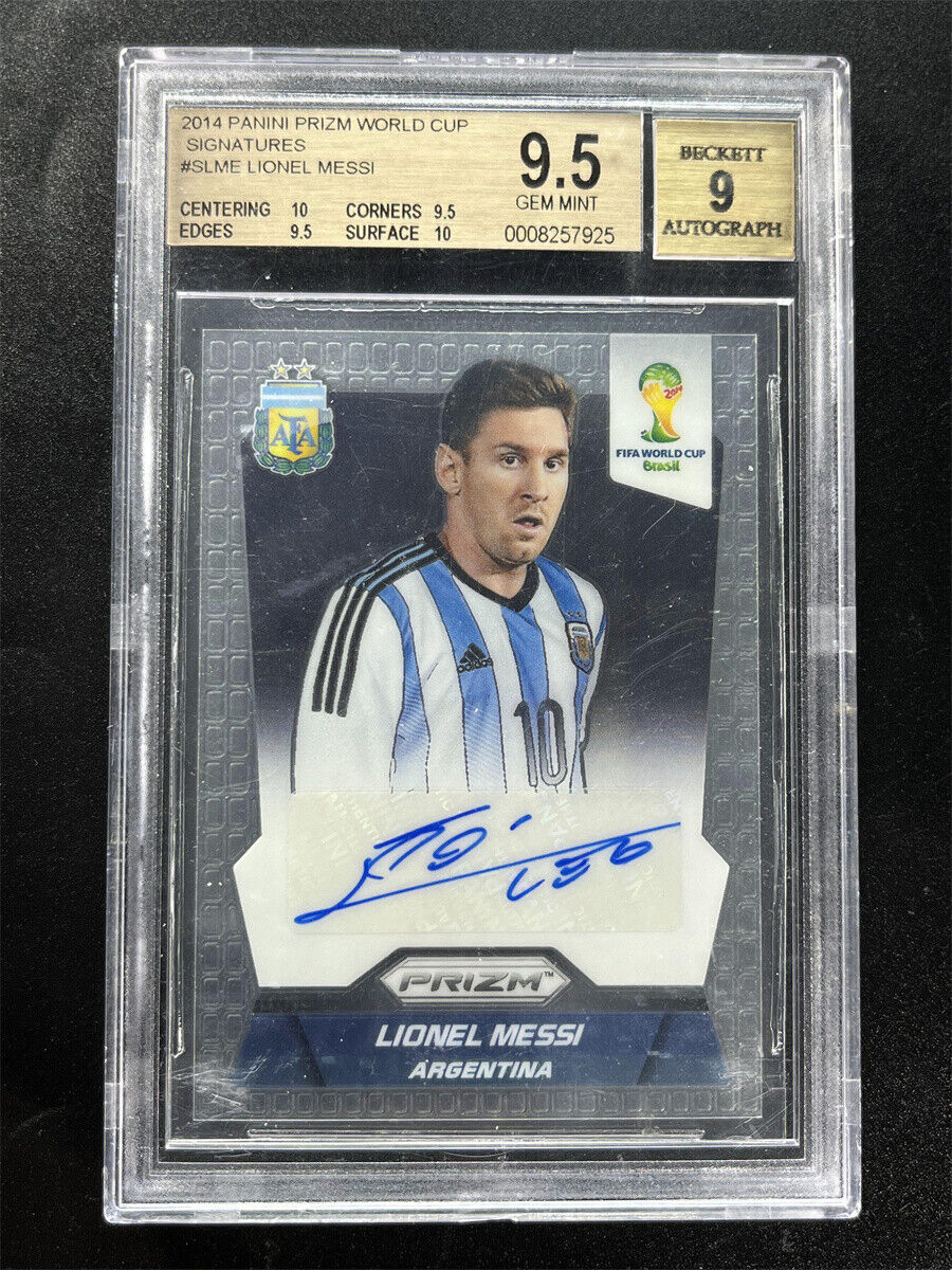 2014 Panini Prizm World Cup Lonel Messi Signatures BGS 9 GEM MINT 9.5 AUTO