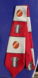 Vintage Imported by Executive Ties Designer Silk House Basketball and Hoop Tie - Picture 1 of 3