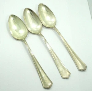 Vtg 3 Pc Set WALLACE SECTIONAL HUDSON PATTERN Silver Plate 7-1/8" DINNER SPOONS - Picture 1 of 5