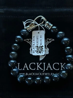 Men’s Blackjack Jewelry Blue Tiger Eye Beaded Bracelet  - Image 1 of 3