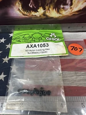 axial AX1053 M3 Nylon Locking Hex Nut: BLACK 10pc. - Image 1 of 4