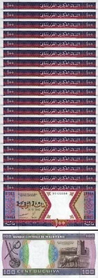 Mauritania 100 Ouguiya 2002, UNC, 20 Pcs LOT, Consecutive, P-4 - Image 1 of 4