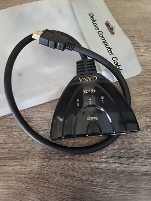 3 Port HDMI Splitter Cable 1080P Switch Switcher HUB Adapter for HDTV PS4 Xbox - Image 1 of 4