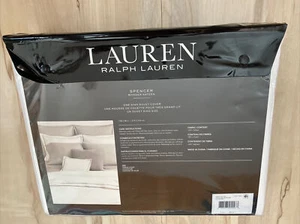 Ralph Lauren - Spencer Border - KING  100% Cotton Duvet Cover SOFT TEAL RV $385 - Picture 1 of 2