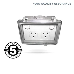 10A AMP Weatherproof IP53 Waterproof Clear Lid Power Point Socket Outlet DGPO - Picture 1 of 4
