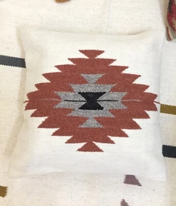 Wool Cushion, Handmade, Tufted Woven, Decorative Cushions, Aztec. - Picture 1 of 4