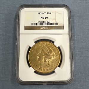 1874-CC Liberty Gold Double Eagle NGC AU50