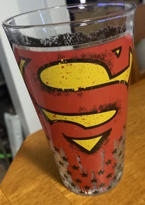Superman Logo with Stars Drinking Glass - Picture 1 of 4