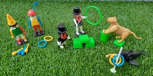 Playmobil Zirkus Direktor Clown Domteur Löwe Seehund mit Zubehör selten Vintage  - Bild 1 von 12