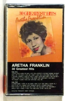ARETHA FRANKLIN ‎– 30 Greatest Hits 1986 US double-play cassette SEALED  - Image 1 of 2