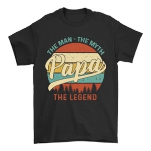 Vintage Retro Funny Gift Papa The Man The Myth The Legend T-Shirt Grandpa Father - Picture 1 of 4