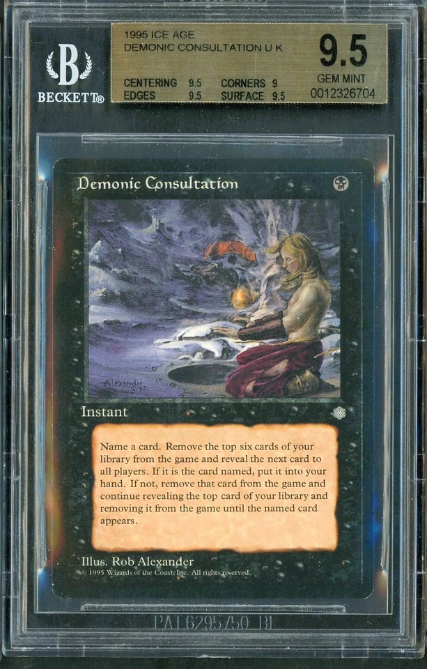1995 Magic The Gathering (MTG) Demonic Consultation - Ice Age BGS 9.5 psa cgc - Image 1 of 1