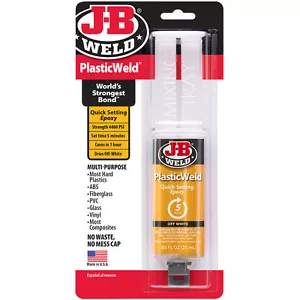 Jeringa JB Weld PlasticWeld 25 ml Plastic Weld 50132 amarillo translúcido EE. UU. - Imagen 1 de 1