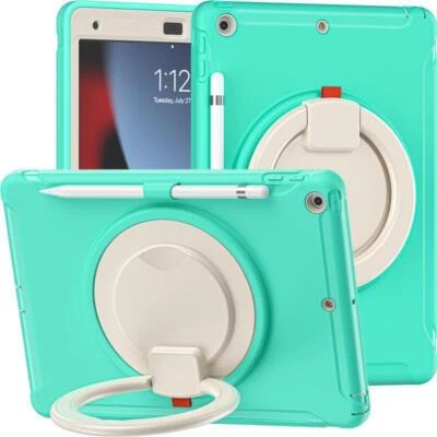 For iPad 10th 10.9 iPad 5th 6th 9.7 Air mini Case Rugged Shockproof Stand Ring - Image 1 of 4