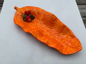 Maurice Ceramics of California Leaf Cherry Apple Large Serving Dish Platter MCM - Picture 1 of 12
