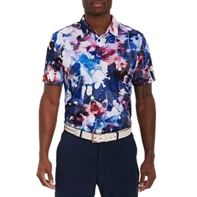 Robert Graham Rip Tide NWT  Vibrant Floral Quick Drying Polo Short Sleeve Large - Image 1 of 4