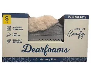 Dearfoams “Total Comfort” Women’s Memory Foam Clog Slipper (Light Heather Grey) - Picture 1 of 2