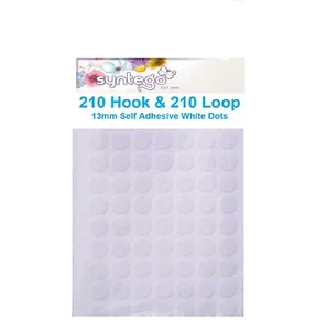 420 SELF ADHESIVE 210 HOOK AND 210 LOOP STICKY DOTS WHITE 13mm - Picture 1 of 1