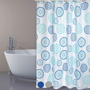 Vorhang Für Dusche Stoff Polyester Dots CM 180x200 Grau - Bild 1 von 1