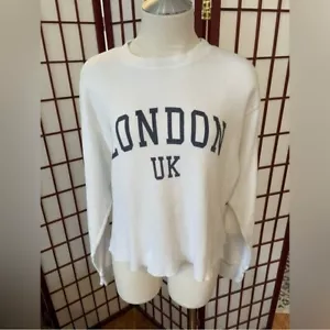 Brandy Melville London UK Waffle Knit Long Sleeve Top Crew Neck Women’s One Size - Picture 1 of 6