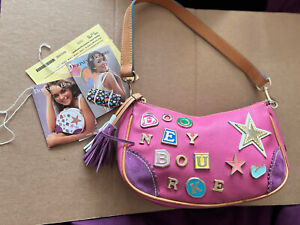 rare pink Y2K Dooney & Bourke Alphabet Charms shoulder Bag Rainbow Zipper