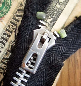 Verdadero De Colección Años 40 WALDES 6.5" Acero Militar Hombre Pantalón Mosca Cremallera Cinta Negra - Imagen 1 de 3