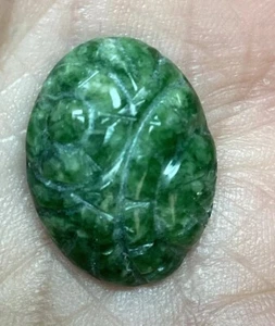 Vintage Carved Wyoming Jade Cabochon 20/15mm #6 - Picture 1 of 8