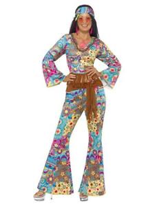 Adult Female Groovy Hippie Flower Power Fancy Dress Party Costume