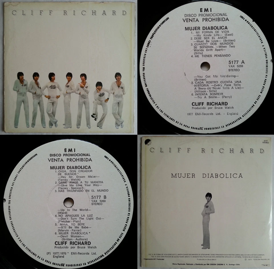 CLIFF RICHARD EVERY FACE TELLS A STORY 1977 PROMO WL UNIQ PS CHILEAN PRESS ONLY! - Image 1 of 4