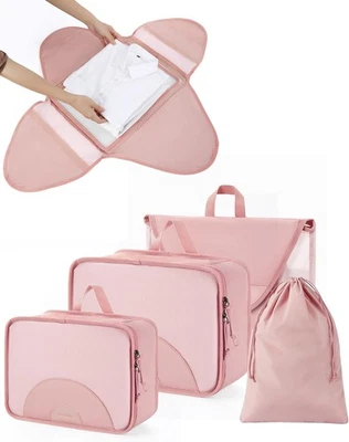 BAGSMART Garment Folder Packing Cubes for Travel, 4 Set Lightweight Travel Cubes - Image 1 of 4