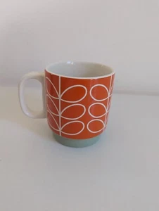 Orla Kiely Orange & Aqua Linear Stem Stacking Mug Cup 2017 - Picture 1 of 3