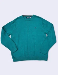Chaps Crewneck Knit Sweater Teal Men’s Large - Picture 1 of 6