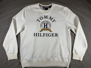 NUEVO CON ETIQUETAS Tommy Hilfiger Spellout Sudadera XL X-Large Blanco - Imagen 1 de 7