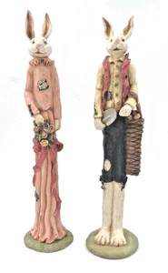 Vintage Jim Shore Bleistift Stil männliche & weibliche Osterhasen 11" H 1992 2er Set - Bild 1 von 7