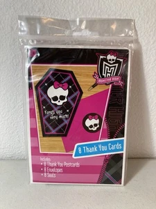 Monster High - Thank You Cards w/ Envelopes “Fangs You Very Much!” - Picture 1 of 6