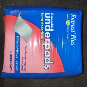 Entrust Plus Bladder disposable underpads extra Absorbency 18 Ct 23"x36" Sunmark - Picture 1 of 2