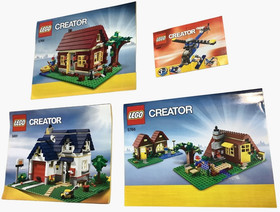 4 Lego Creator #5766 #5891 Apple House Log Cabin Instruction Manual Booklet Only