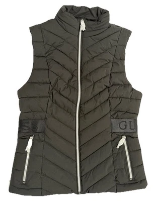 Chaleco acolchado GUESS Los Angeles Ally para mujer con bolsillos con cremallera negro azabache talla S-NUEVO CON ETIQUETAS Foto 1 de 4